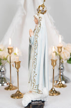 Hand Painted Our Lady of Fatima Virgin Mary Statue - Mother Mary Catholic Decor Religious Figurine Catholic Gifts & Gifts for Catholic Women