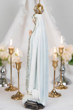 Hand Painted Our Lady of Fatima Virgin Mary Statue - Mother Mary Catholic Decor Religious Figurine Catholic Gifts & Gifts for Catholic Women