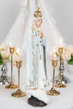 Hand Painted Our Lady of Fatima Virgin Mary Statue - Mother Mary Catholic Decor Religious Figurine Catholic Gifts & Gifts for Catholic Women
