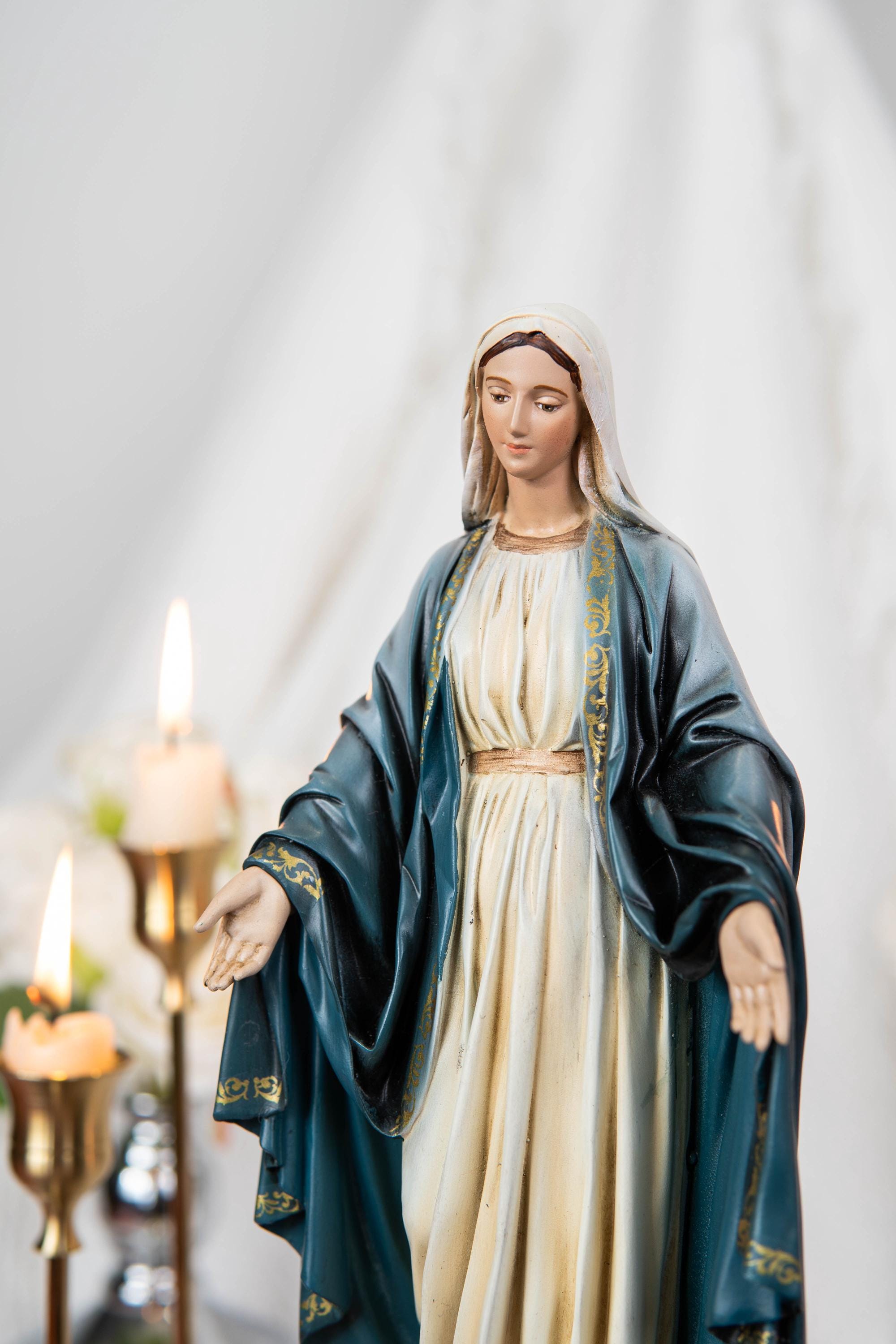 Hand-Painted Our Lady of Grace Statue 9.8" - Virgin Mary Statue, Mother Mary, Catholic Gifts for Women & Men, Catholic Statue, Virgen Maria