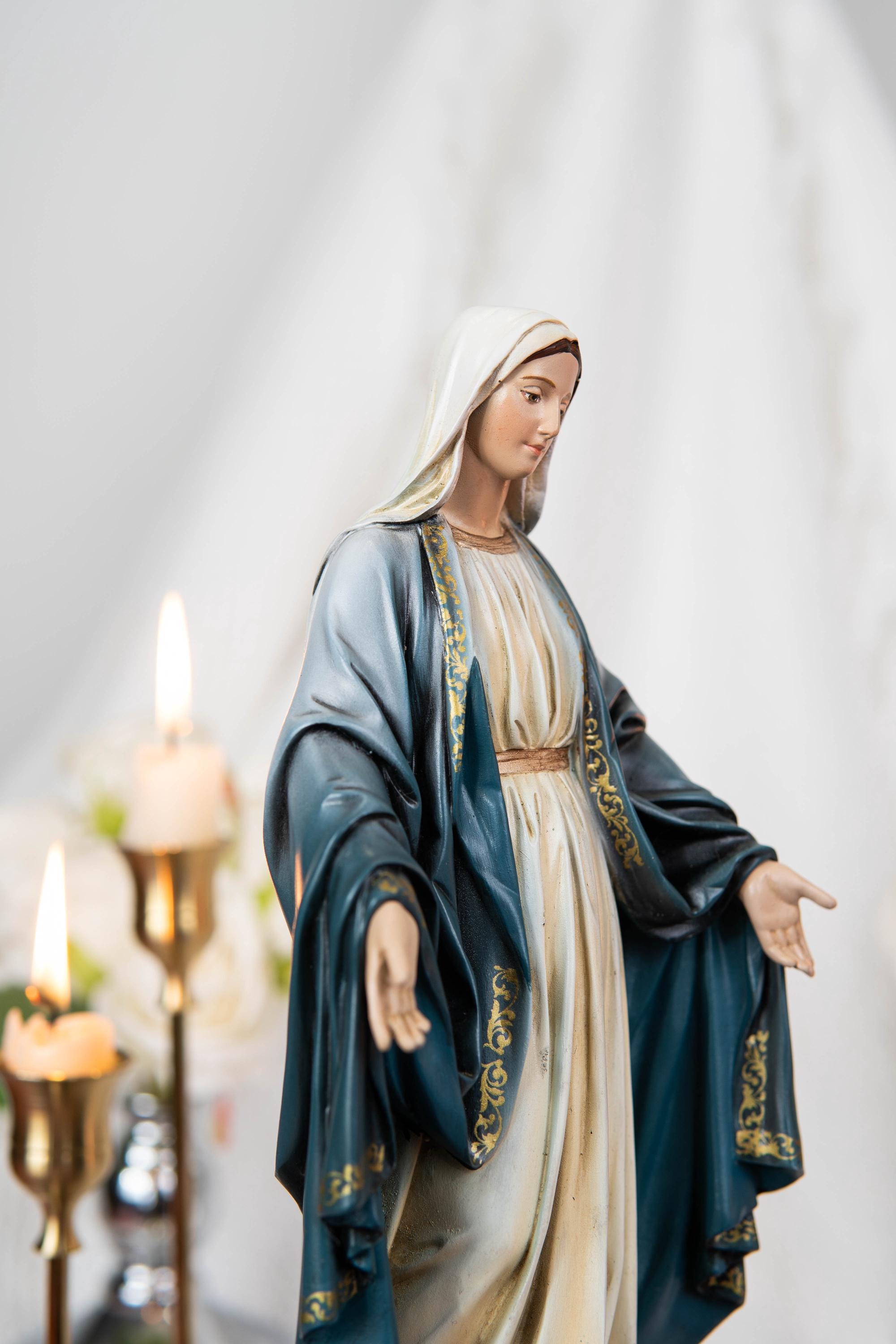 Hand-Painted Our Lady of Grace Statue 9.8" - Virgin Mary Statue, Mother Mary, Catholic Gifts for Women & Men, Catholic Statue, Virgen Maria