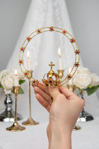 Virgin Mary Crown Halo 12 Stars, Rhinestone Catholic Statue Headpiece, Our Lady Coronation Crown, Fits 11-20 Inch Statue