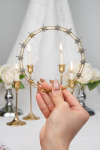 Virgin Mary Crown Halo, Floral Ruby Red Crystal Catholic Statue Headpiece, Our Lady Crown Replacement, Fits 11-20 Inch Statue