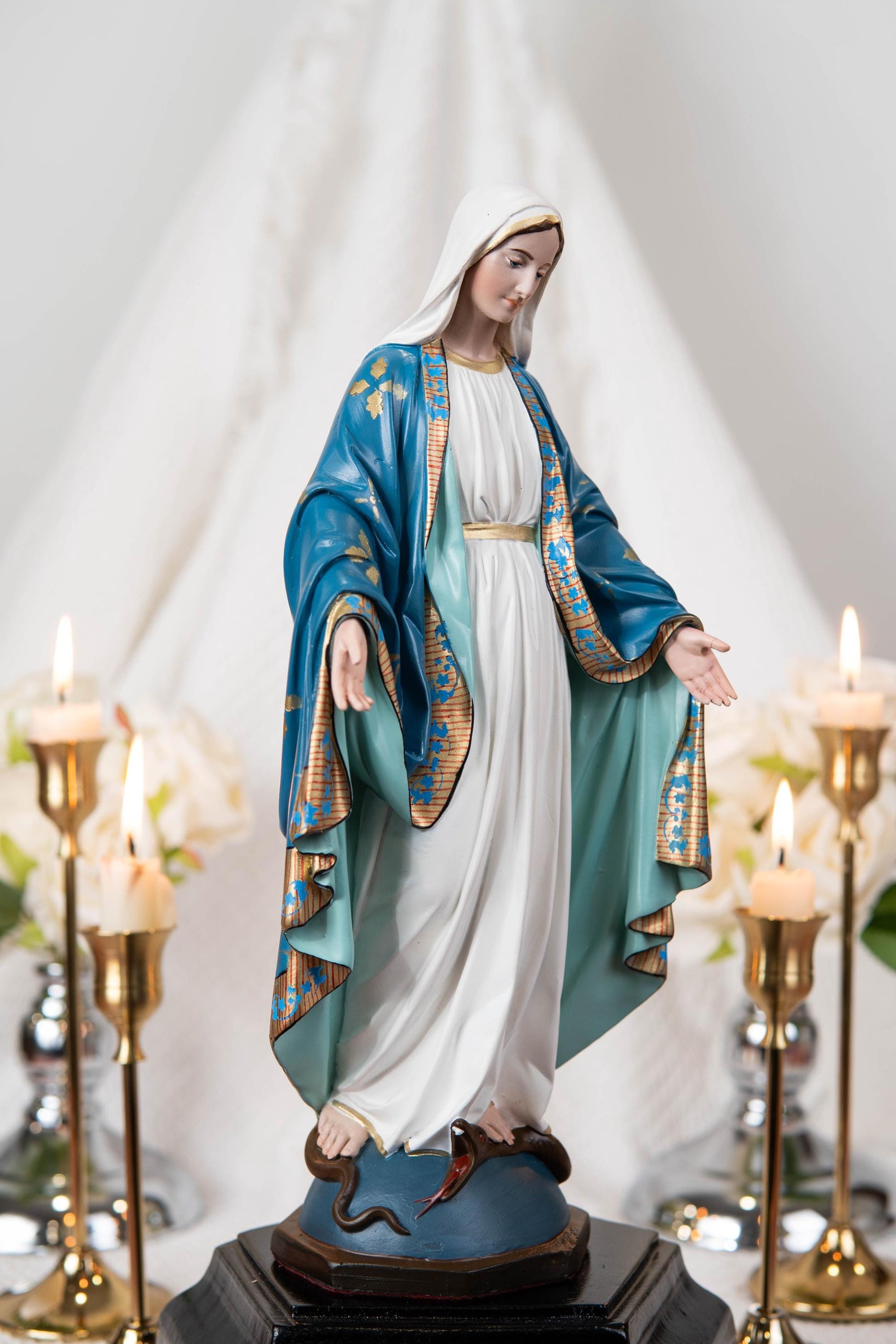 Holy Family Statue Set 11.8" - St Joseph with Child Jesus and Our Lady of Grace