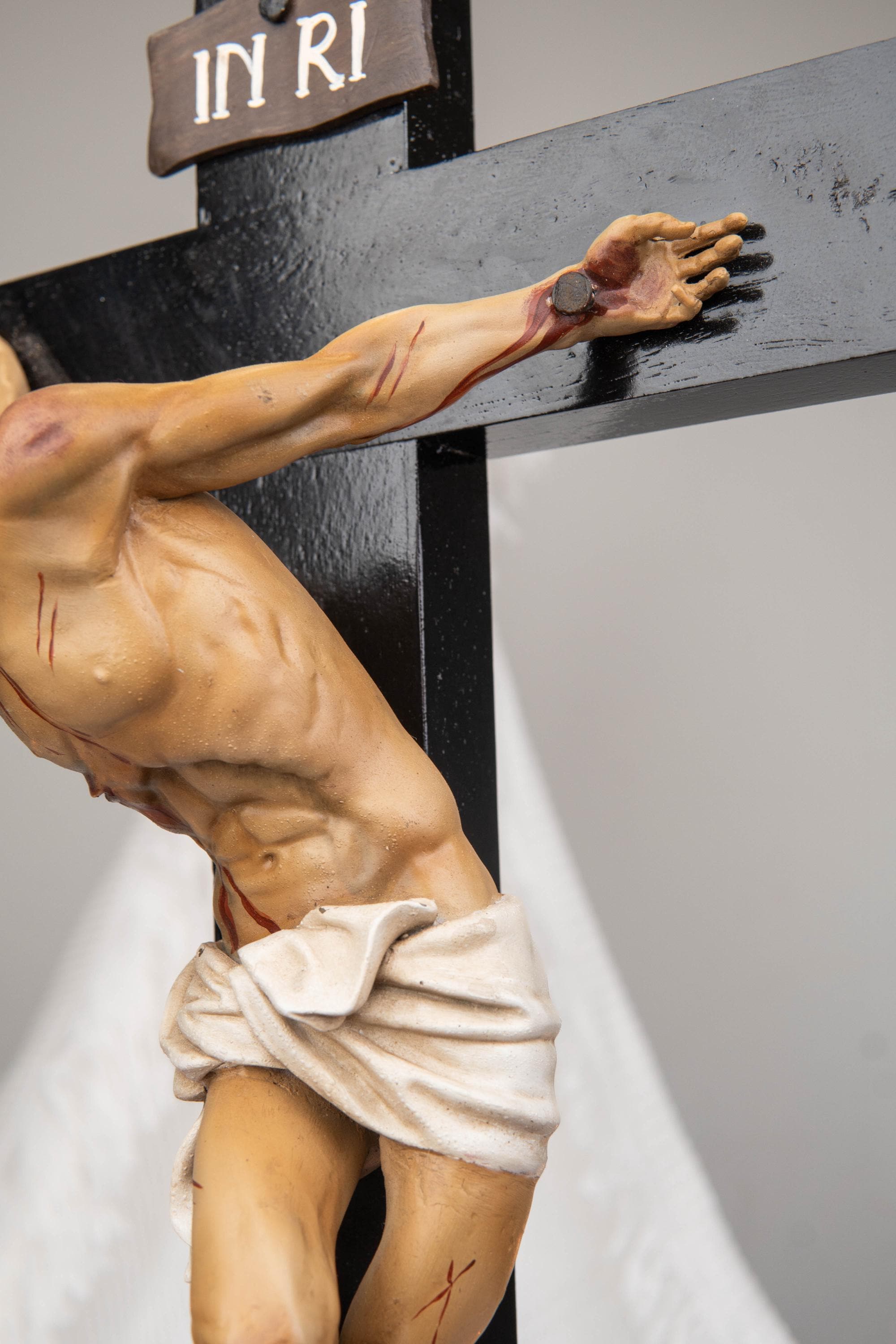 Catholic Altar Set, INRI Crucifix Cross, Our Lady of Sorrows Statue, St. John Apostle Statue, Religious Home Decor, Catholic Decor