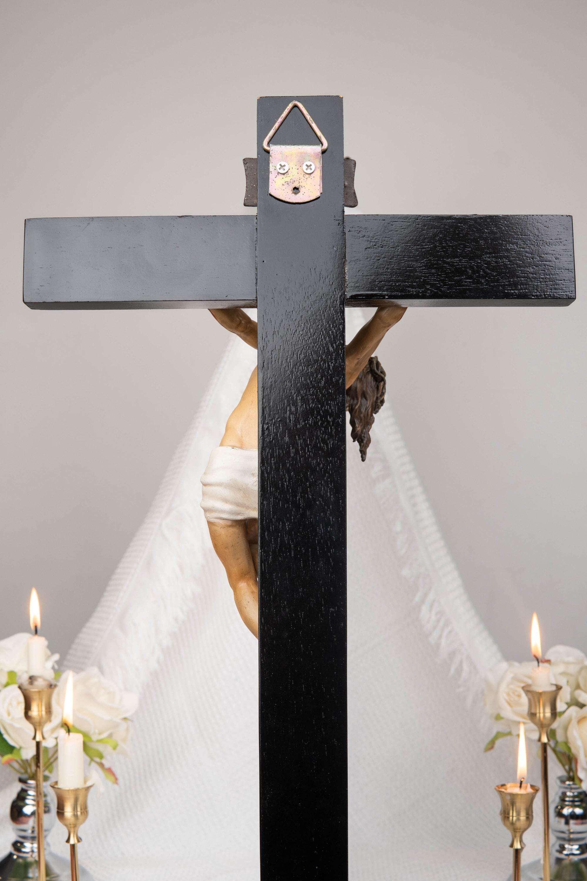 Catholic Home Altar Decor Set, Crucifix Cross Statue, Virgin Mary Our Lady of Grace, St. Joseph Figurine, Catholic Gift, Religious Statue