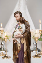 Saint Joseph Holding Baby Jesus Statue, Catholic Home Decor, Religious Decor, Catholic Statues, Catholic Gift for Women & Men, Statue Decor