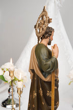 Saint Joseph Statue 15.7" with Lily, St Joseph Catholic Statue Decor, Prayer Corner Altar Decor, Catholic Home Decor Gift, Religious Gift
