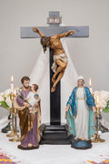 Catholic Home Altar Decor Set, Crucifix Cross Statue, Virgin Mary Our Lady of Grace, St. Joseph Figurine, Catholic Gift, Religious Statue