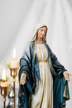 Catholic Altar Set, INRI Crucifix Cross, Our Lady of Grace Virgin Mary, Saint Joseph Statue, Religious Home Decor, Catholic Gift for Women