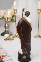Saint Joseph Statue 7.1" - St Joseph with Lily Staff, Catholic Home Decor, Prayer Corner Altar Decor, Religious Gift, Catholic Gift