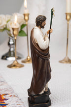 Saint Joseph Statue 7.1" - St Joseph with Lily Staff, Catholic Home Decor, Prayer Corner Altar Decor, Religious Gift, Catholic Gift