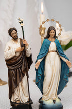 Catholic Gift Set for Couples -  Our Lady of Grace Virgin Mary & Saint Joseph Figurines, Altar Decor, Religious Decor, Home Altar Corner