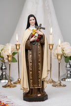 St. Therese of Lisieux Statue 11.8" – The Little Flower Catholic Saint Figurine, Carmelite Nun, Religious Home Decor, Catholic Gift