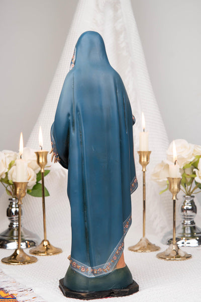 Hand-Painted Our Lady of the Immaculate Heart Statue 15.8"