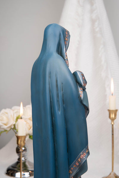 Hand-Painted Our Lady of the Immaculate Heart Statue 15.8"
