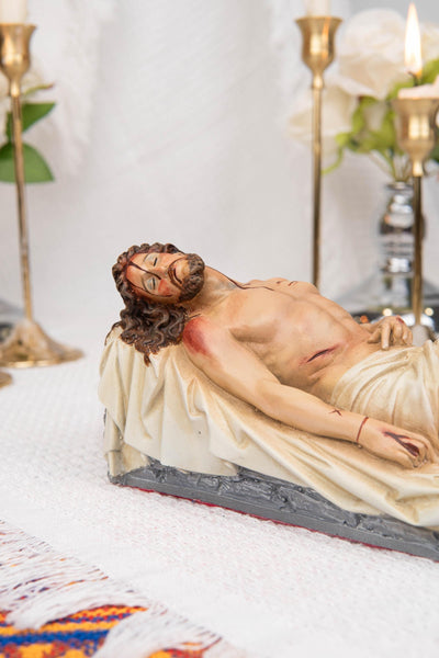 The Burial of Jesus Statue, Dead Christ Figurine, Catholic Holy Week Decor, Jesus in the Tomb, Religious Home Altar Decor, Christian Gift