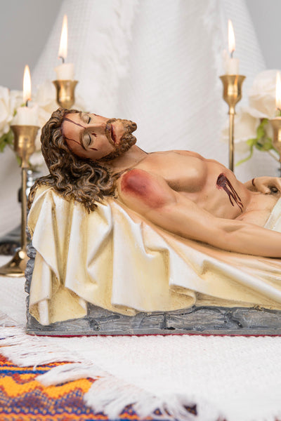 The Burial of Jesus Statue, Dead Christ Figurine, Catholic Holy Week Decor, Jesus in the Tomb, Religious Home Altar Decor, Christian Gift