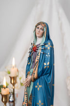 Catholic Altar Set, INRI Crucifix Cross, Our Lady of Sorrows Statue, St. John Apostle Statue, Religious Home Decor, Catholic Decor