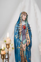 Catholic Altar Set, INRI Crucifix Cross, Our Lady of Sorrows Statue, St. John Apostle Statue, Religious Home Decor, Catholic Decor