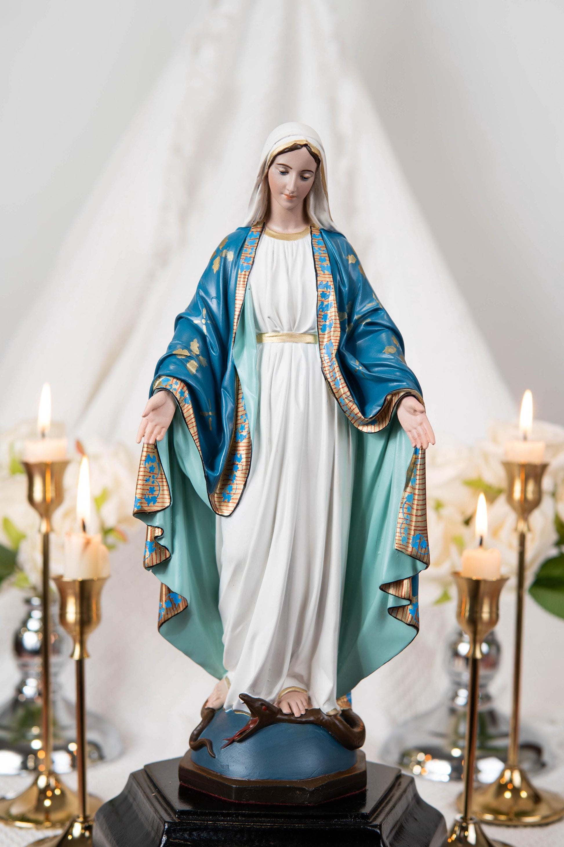 Holy Family Statue Set 11.8" - St Joseph with Child Jesus and Our Lady of Grace