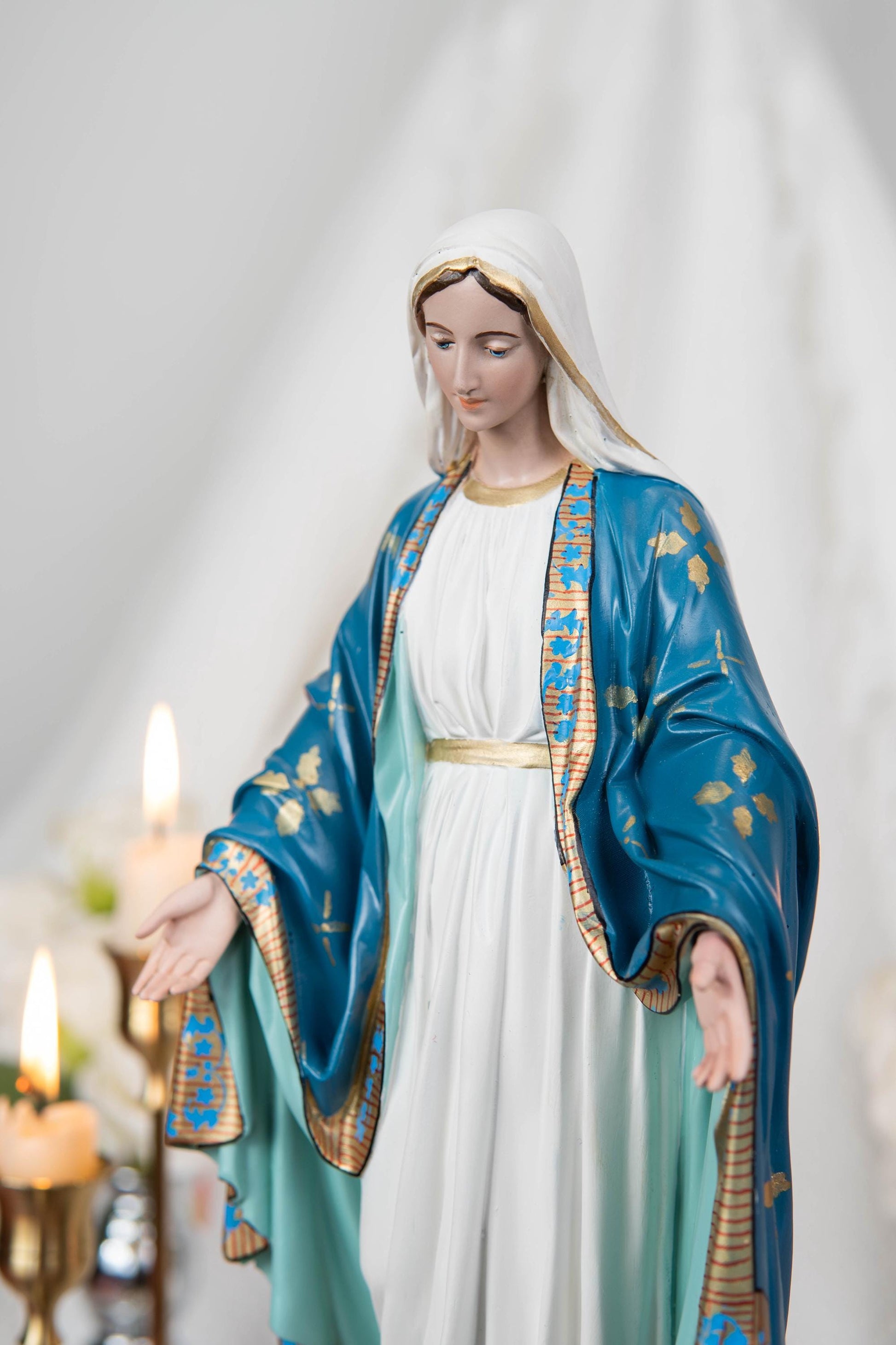 Holy Family Statue Set 11.8" - St Joseph with Child Jesus and Our Lady of Grace