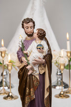 Catholic Home Altar Decor Set, Crucifix Cross Statue, Virgin Mary Our Lady of Grace, St. Joseph Figurine, Catholic Gift, Religious Statue