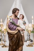 Saint Joseph Holding Baby Jesus Statue, Catholic Home Decor, Religious Decor, Catholic Statues, Catholic Gift for Women & Men, Statue Decor