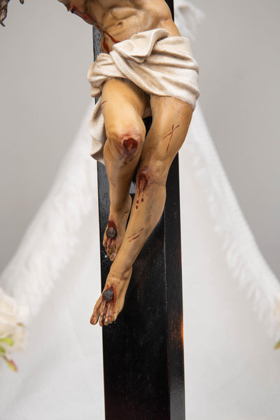 Catholic Crucifix Statue – Tabletop Standing Cross, Jesus Christ Crucifix, Religious Decor for Home Altar, Catholic Gift for Women