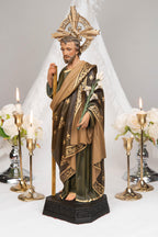 Saint Joseph Statue 15.7" with Lily, St Joseph Catholic Statue Decor, Prayer Corner Altar Decor, Catholic Home Decor Gift, Religious Gift