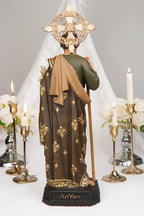 Saint Joseph Statue 15.7" with Lily, St Joseph Catholic Statue Decor, Prayer Corner Altar Decor, Catholic Home Decor Gift, Religious Gift