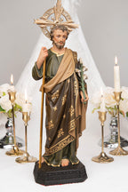 Saint Joseph Statue 15.7" with Lily, St Joseph Catholic Statue Decor, Prayer Corner Altar Decor, Catholic Home Decor Gift, Religious Gift