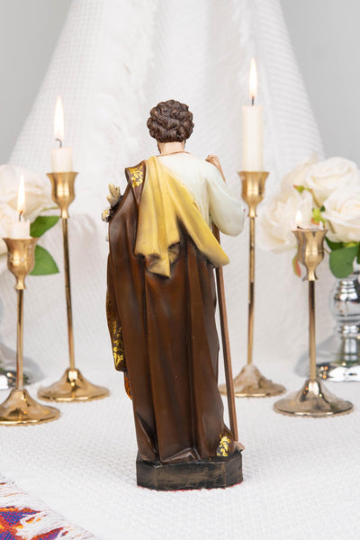 Saint Joseph Statue with Lily & Staff 9.8", Catholic Statue, Catholic Home Decor, Altar Decor, Religious Gift, Religious Figurines