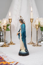 Hand-Painted Our Lady of Grace Statue 7.1" – Virgin Mary Figurine, Catholic Home Decor, Mother Mary Gift, Religious Statue