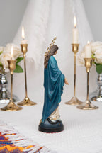 Hand-Painted Our Lady of Grace Statue 7.1" – Virgin Mary Figurine, Catholic Home Decor, Mother Mary Gift, Religious Statue