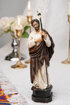 Saint Joseph Statue 7.1" - St Joseph with Lily Staff, Catholic Home Decor, Prayer Corner Altar Decor, Religious Gift, Catholic Gift