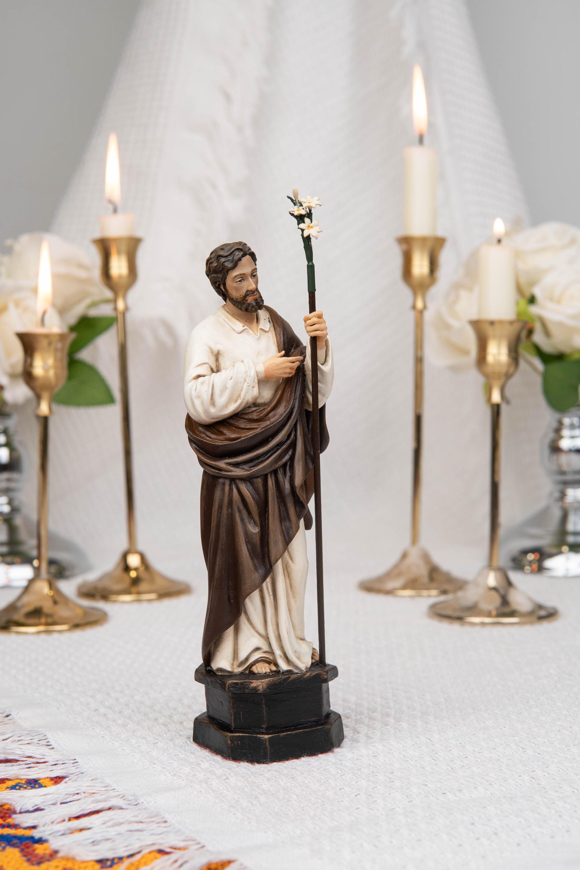 Catholic Gift Set for Couples -  Our Lady of Grace Virgin Mary & Saint Joseph Figurines, Altar Decor, Religious Decor, Home Altar Corner
