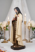 St. Therese of Lisieux Statue 11.8" – The Little Flower Catholic Saint Figurine, Carmelite Nun, Religious Home Decor, Catholic Gift