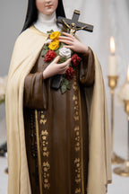 St. Therese of Lisieux Statue 11.8" – The Little Flower Catholic Saint Figurine, Carmelite Nun, Religious Home Decor, Catholic Gift