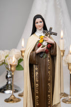 St. Therese of Lisieux Statue 11.8" – The Little Flower Catholic Saint Figurine, Carmelite Nun, Religious Home Decor, Catholic Gift