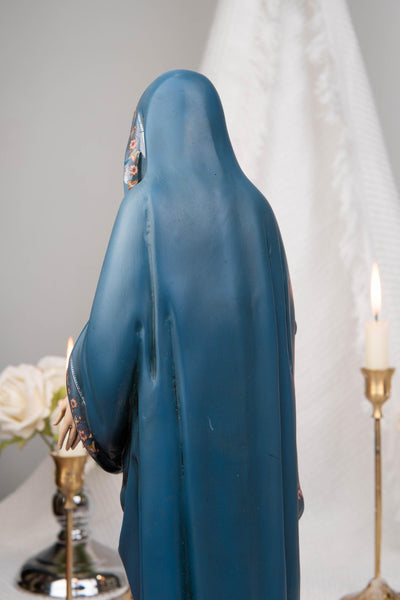 Hand-Painted Our Lady of the Immaculate Heart Statue 15.8"