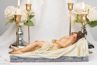 The Burial of Jesus Statue, Dead Christ Figurine, Catholic Holy Week Decor, Jesus in the Tomb, Religious Home Altar Decor, Christian Gift