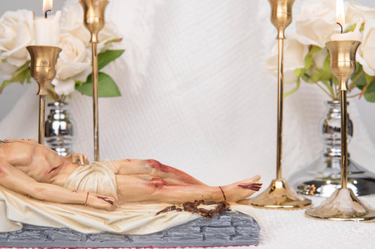 The Burial of Jesus Statue, Dead Christ Figurine, Catholic Holy Week Decor, Jesus in the Tomb, Religious Home Altar Decor, Christian Gift