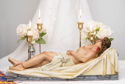 The Burial of Jesus Statue, Dead Christ Figurine, Catholic Holy Week Decor, Jesus in the Tomb, Religious Home Altar Decor, Christian Gift