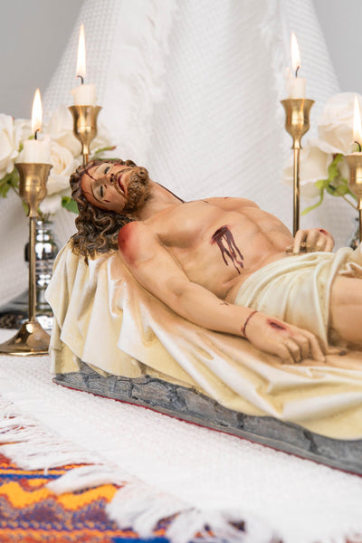 The Burial of Jesus Statue, Dead Christ Figurine, Catholic Holy Week Decor, Jesus in the Tomb, Religious Home Altar Decor, Christian Gift
