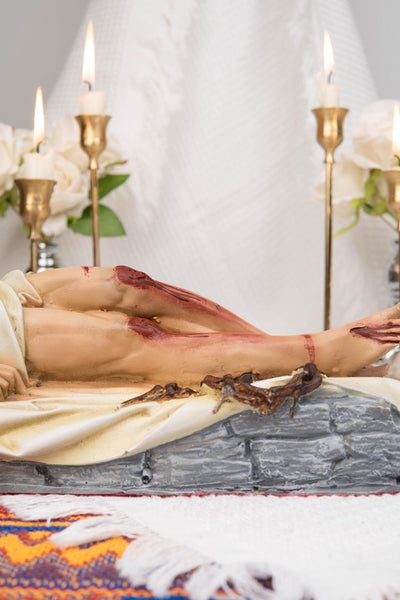 The Burial of Jesus Statue, Dead Christ Figurine, Catholic Holy Week Decor, Jesus in the Tomb, Religious Home Altar Decor, Christian Gift