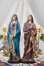Catholic Altar Set, INRI Crucifix Cross, Our Lady of Sorrows Statue, St. John Apostle Statue, Religious Home Decor, Catholic Decor