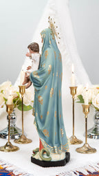 Hand-Painted Virgin Mary with Child Jesus Statue 15.8"–Madonna and Child Figurine, Catholic Home Decor, Catholic Gifts for Women,Mary Statue