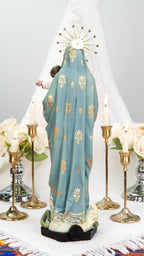 Hand-Painted Virgin Mary with Child Jesus Statue 15.8"–Madonna and Child Figurine, Catholic Home Decor, Catholic Gifts for Women,Mary Statue