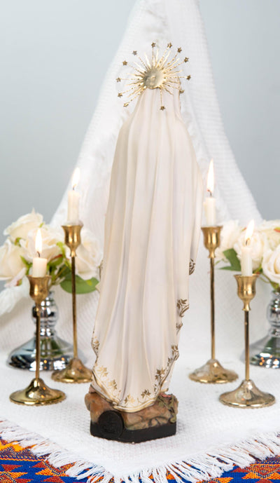 Hand-Painted Our Lady of Lourdes Statue 15.8"
